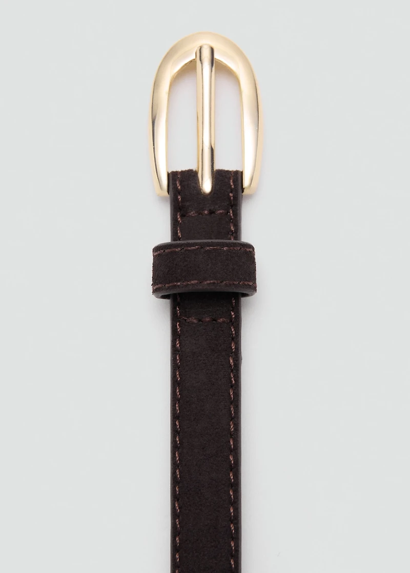 Thin suede leather belt