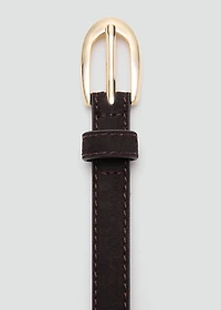 Thin suede leather belt