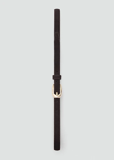 Thin suede leather belt