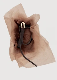 Thin suede leather belt