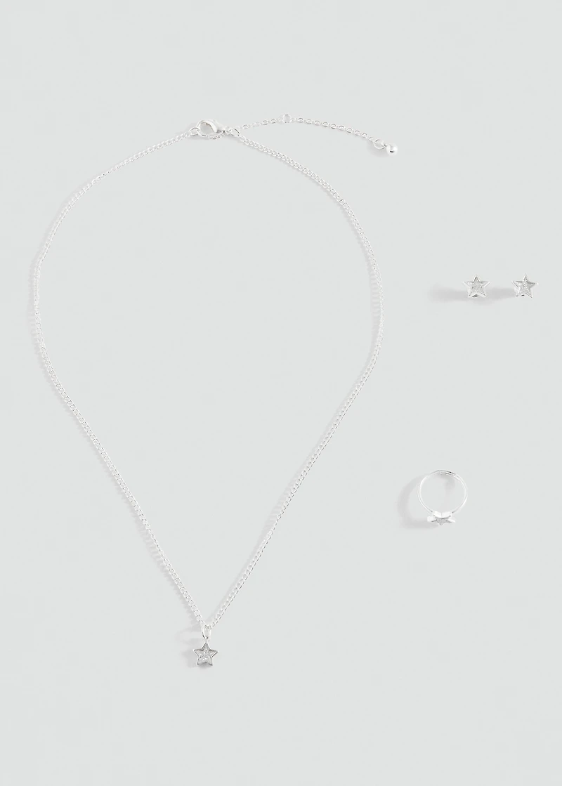 Pack of choker, earrings and ring