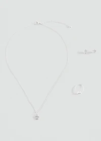 Pack of choker, earrings and ring