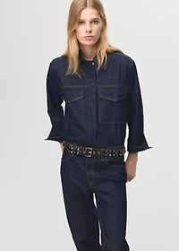 Straight-leg jeans with seam stitching