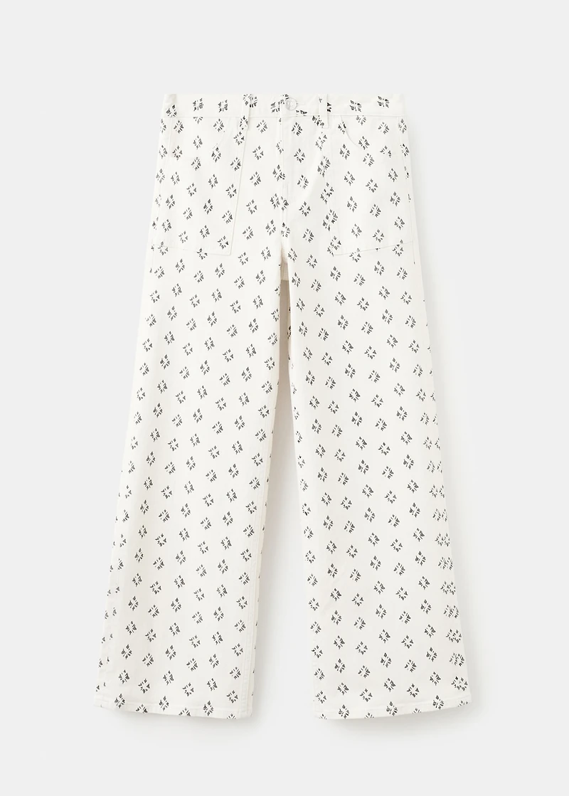 Printed straight jeans