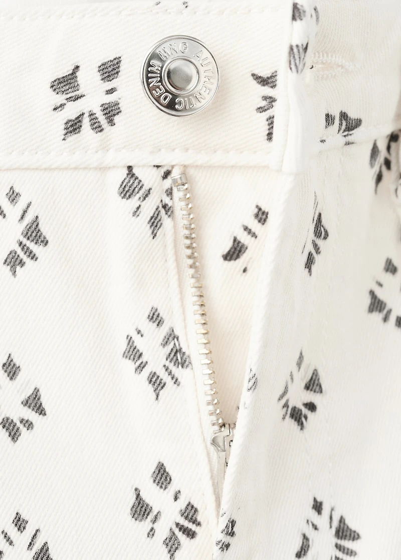 Printed straight jeans