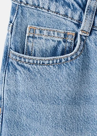 Wideleg low frayed hem jeans