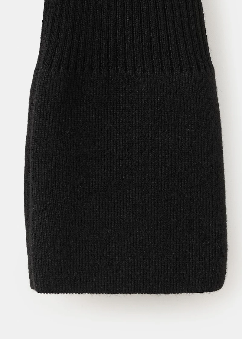 Polo-neck ribbed sweater