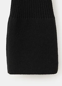 Polo-neck ribbed sweater