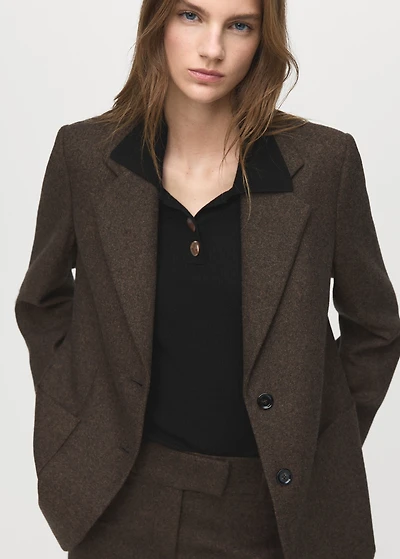 Polo-neck ribbed sweater