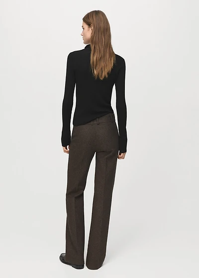 Polo-neck ribbed sweater