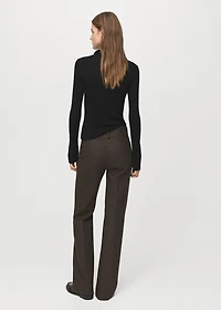 Polo-neck ribbed sweater