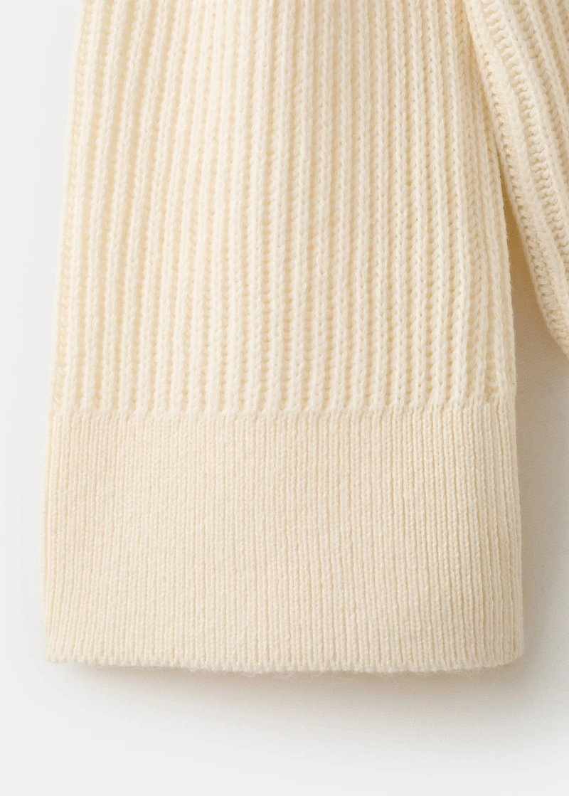 Ribbed sweater with scarf detail