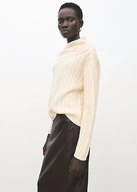 Braided wool-blend sweater