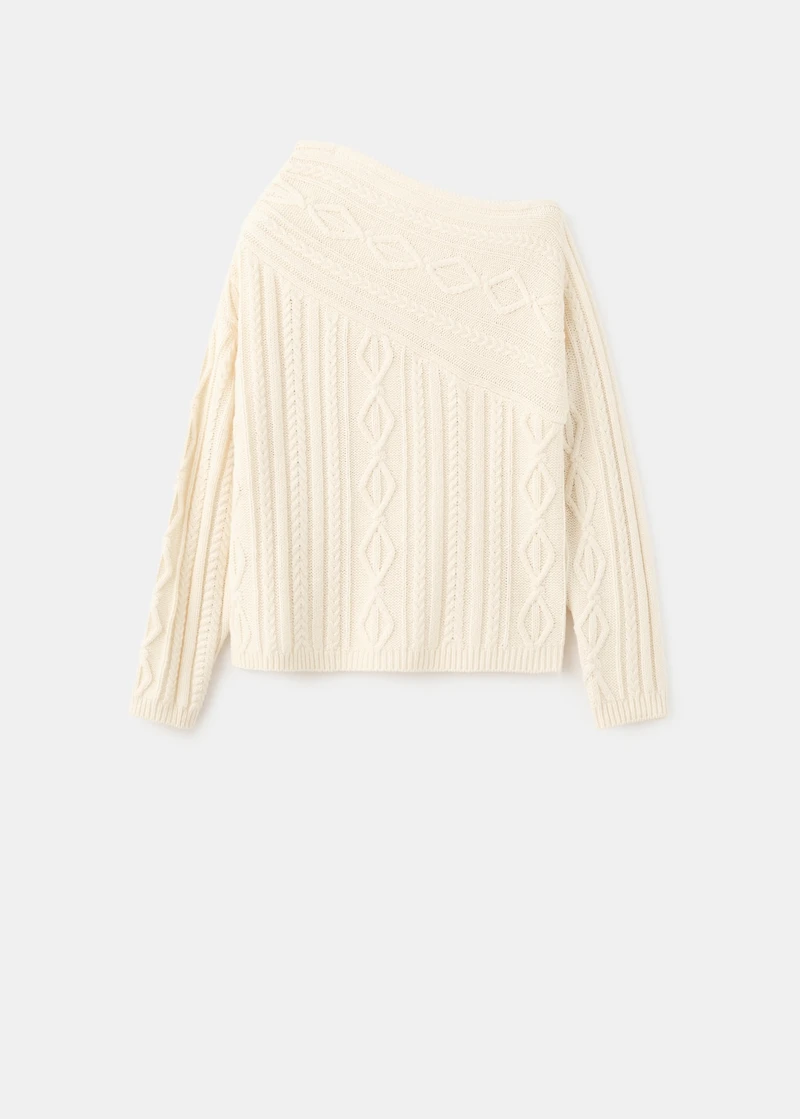 Braided wool-blend sweater