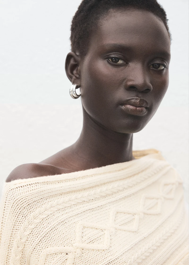 Braided wool-blend sweater