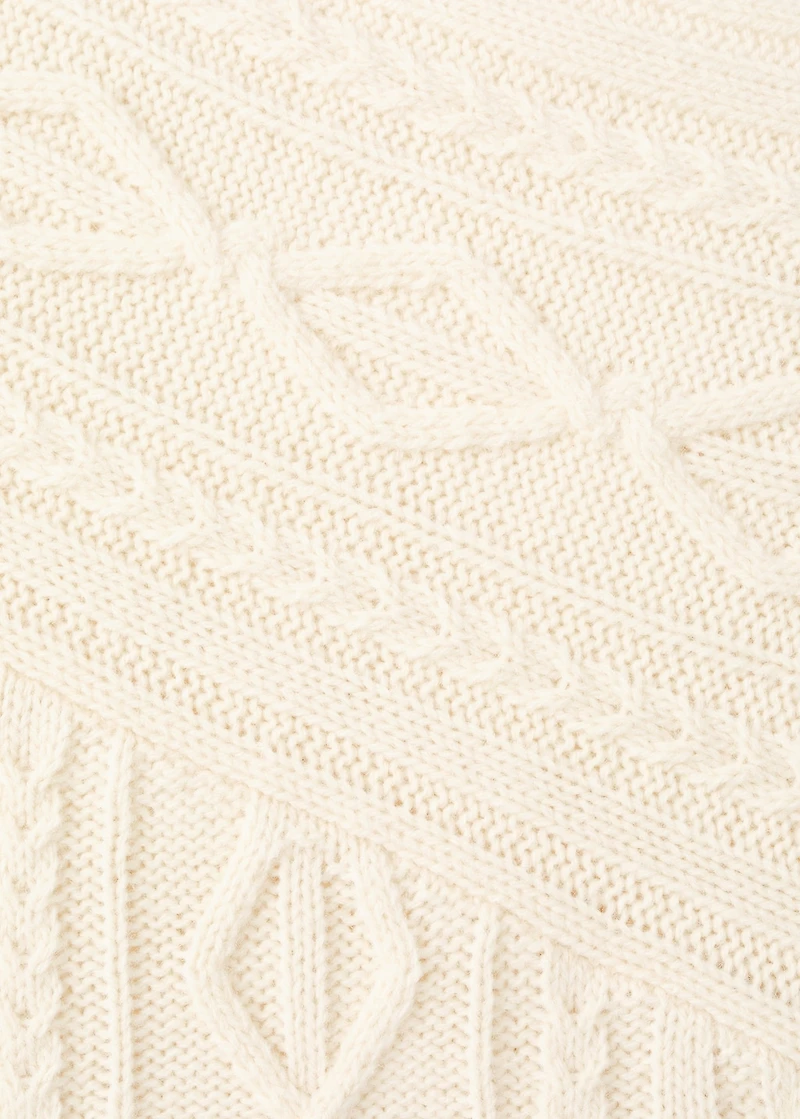 Braided wool-blend sweater