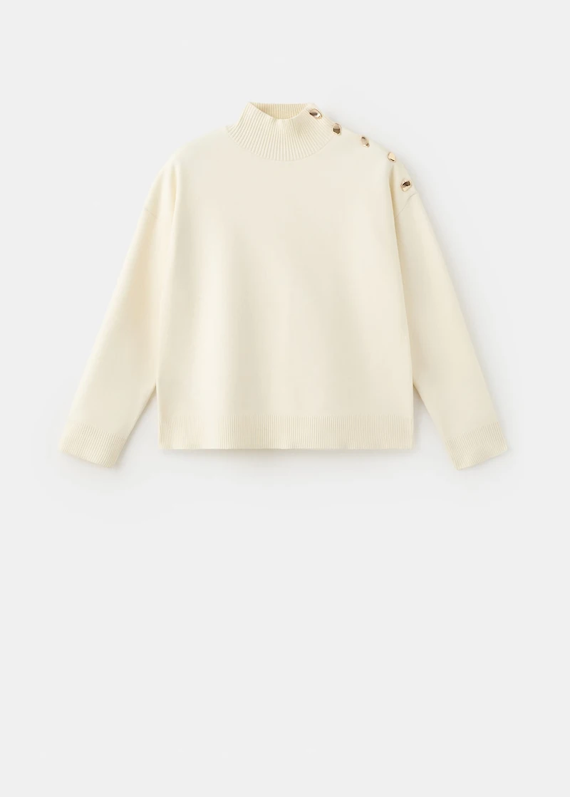 Knitted sweater with jewel buttons