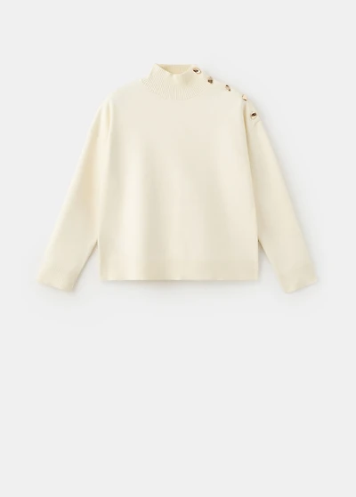 Knitted sweater with jewel buttons