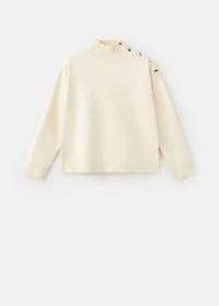 Knitted sweater with jewel buttons