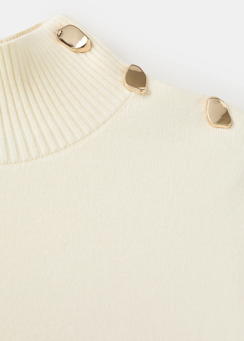 Knitted sweater with jewel buttons