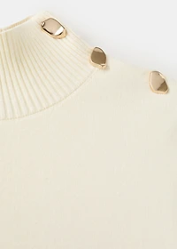 Knitted sweater with jewel buttons