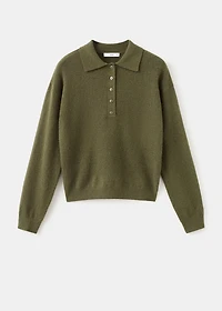Long-sleeved polo-neck sweater