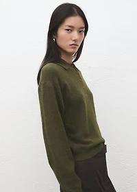 Long-sleeved polo-neck sweater