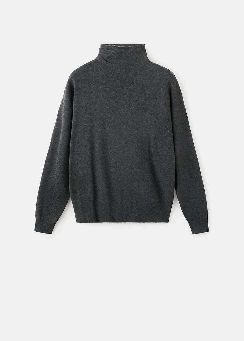 Draped turtleneck sweater