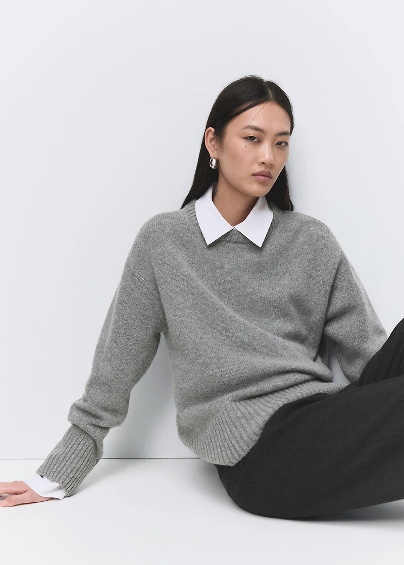 Wool-blend knit sweater