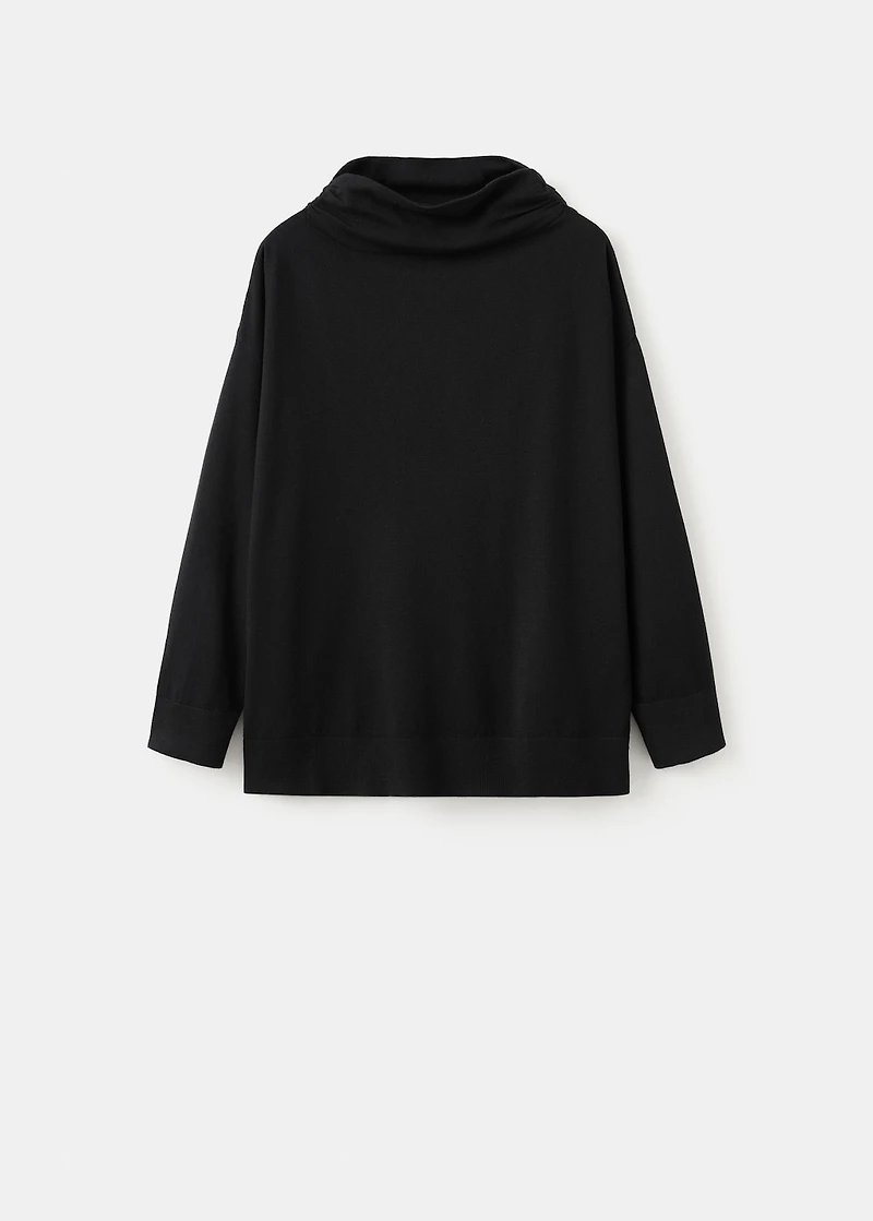 Gathered perkins-neck sweater