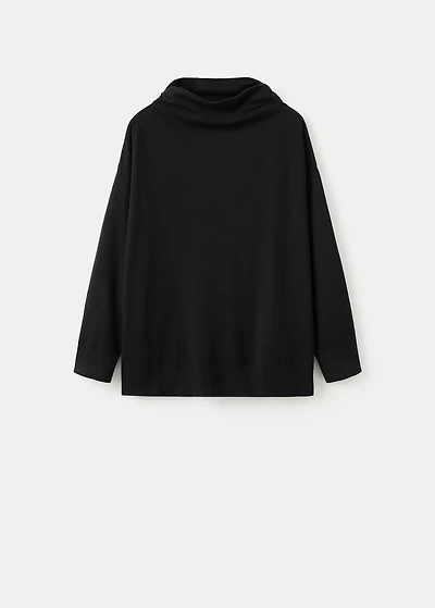 Gathered perkins-neck sweater