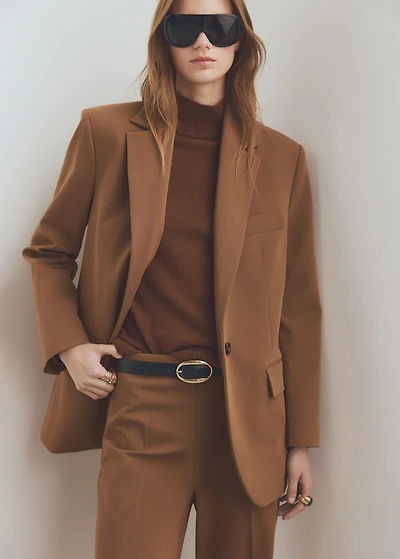 Wide leg suit trousers