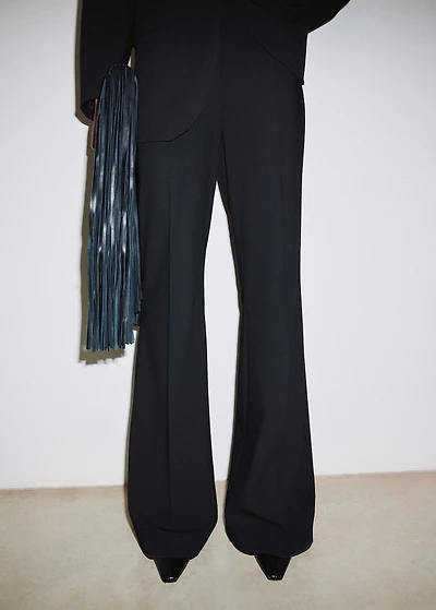 Wide leg suit trousers