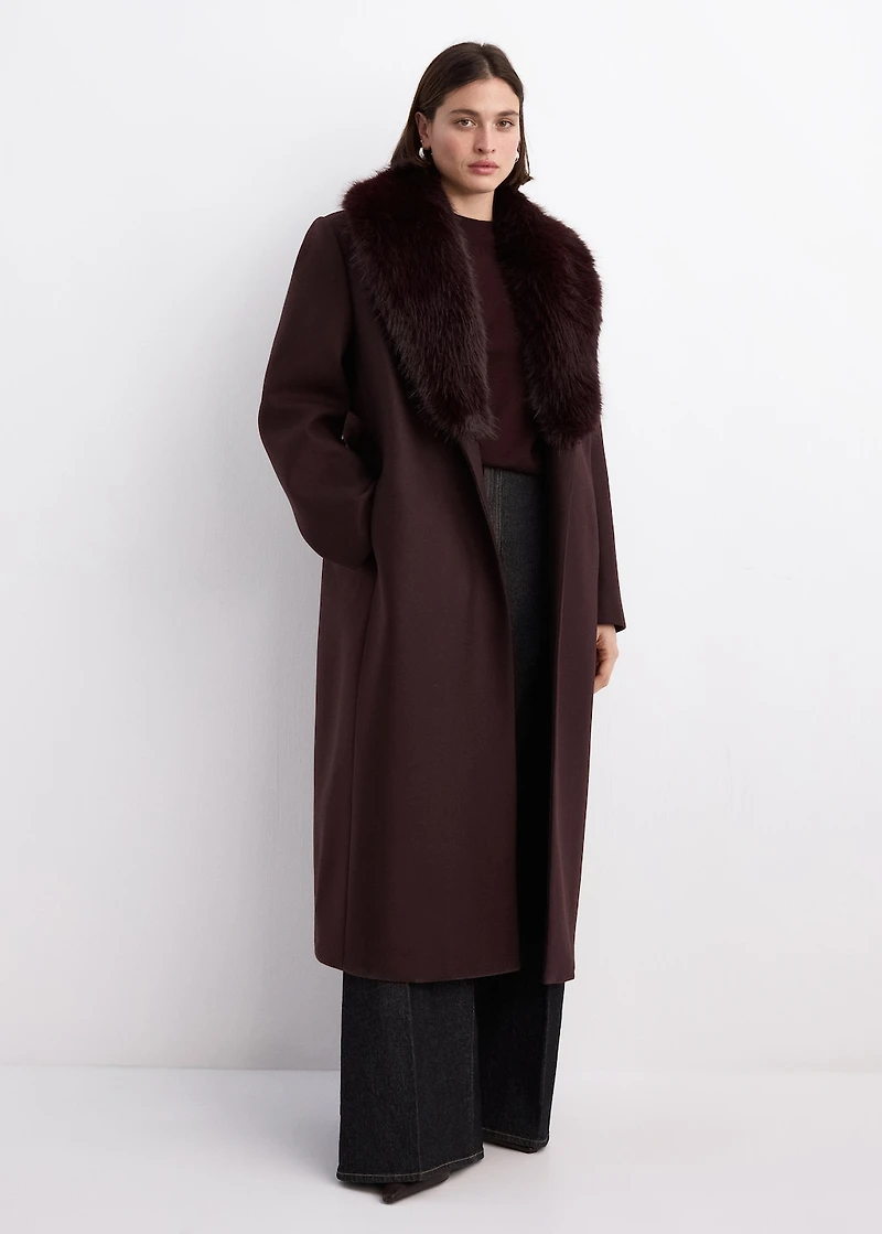 Manteco wool coat with fur collar