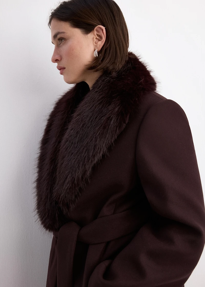 Manteco wool coat with fur collar
