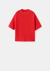 Three-quarter sleeve knitted sweater