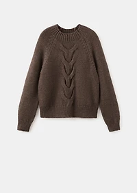 Braided sweater with perkins neck