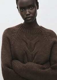 Braided sweater with perkins neck