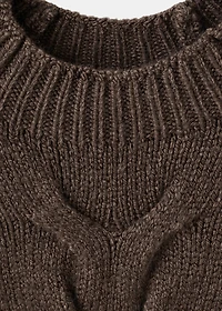Braided sweater with perkins neck