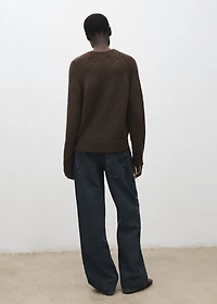 Braided sweater with perkins neck