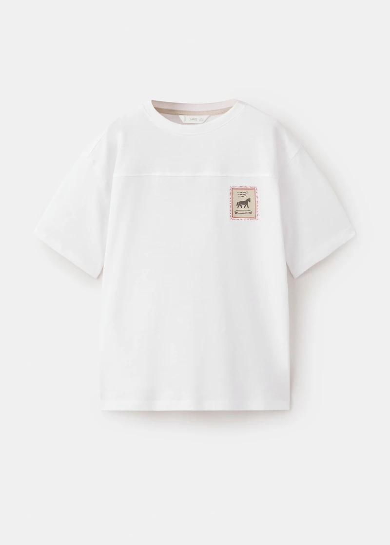 Printed cotton-blend T-shirt