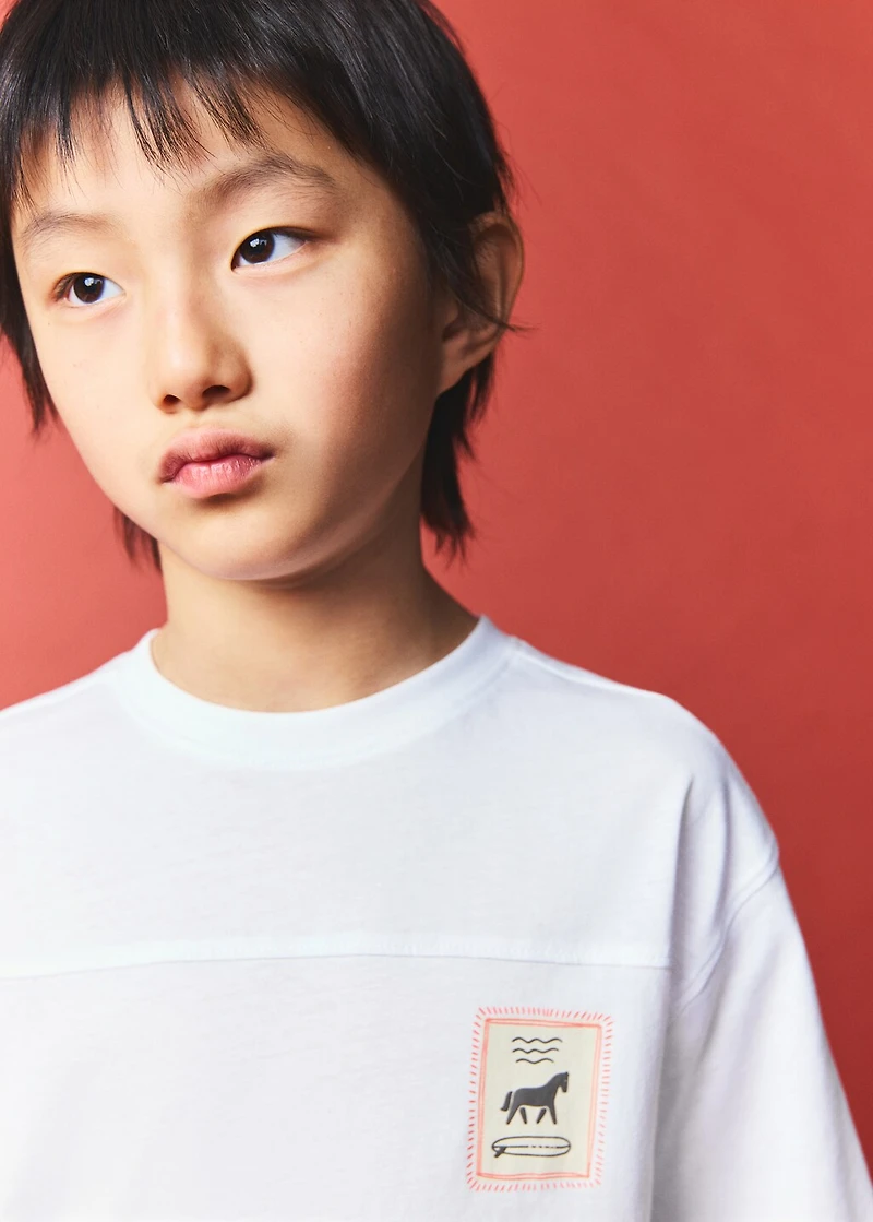 Printed cotton-blend T-shirt