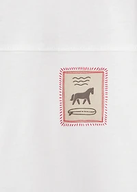 Printed cotton-blend T-shirt