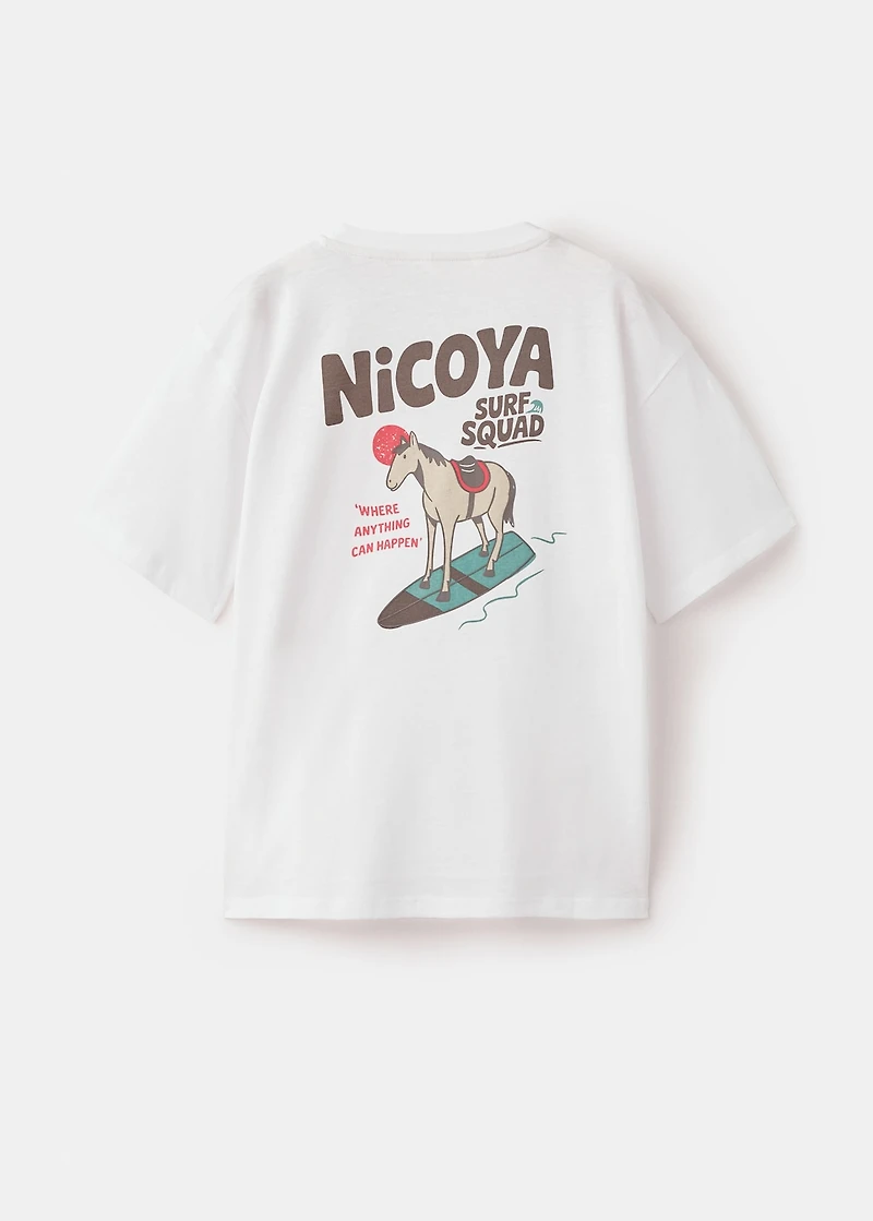 Printed cotton-blend T-shirt