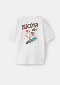 Printed cotton-blend T-shirt