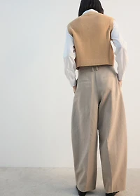 Mixed V-neck sweater