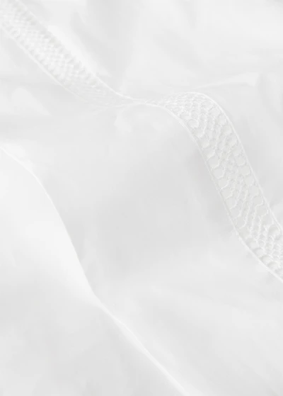 Cotton percale top sheet with inserts for 180/200 cm bed