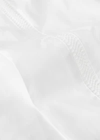 Cotton percale top sheet with inserts for 180/200 cm bed