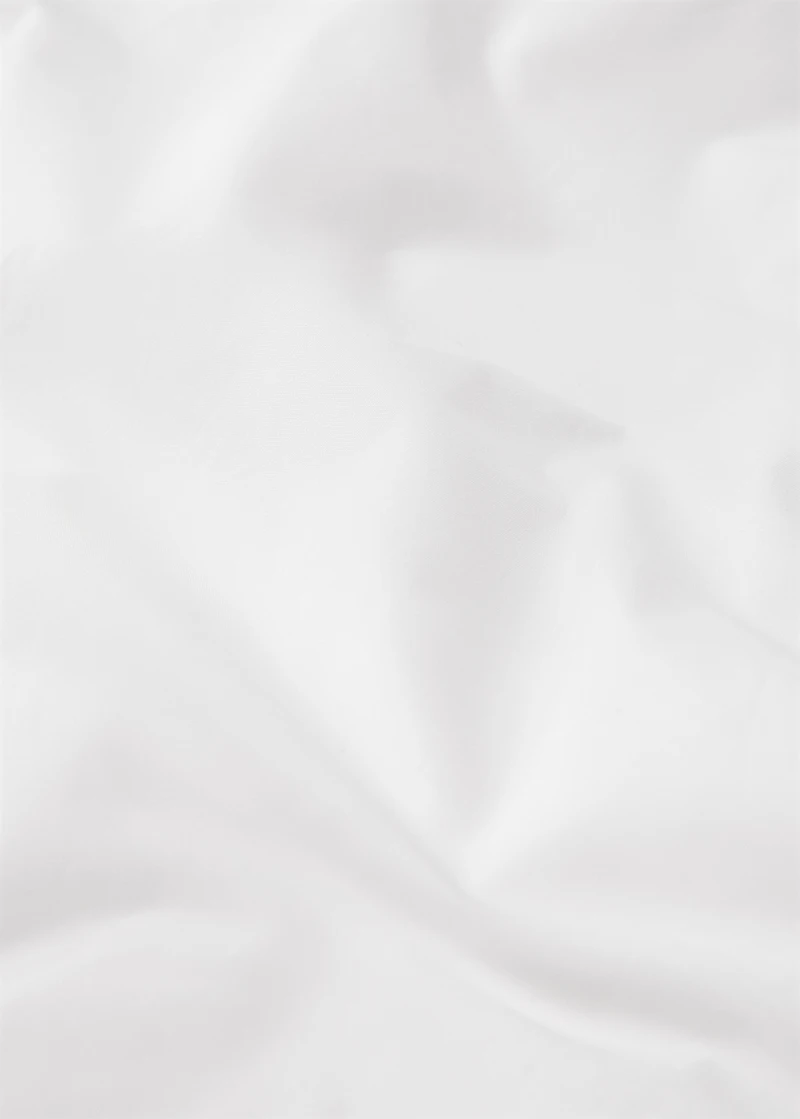 Cotton percale top sheet with inserts for 180/200 cm bed