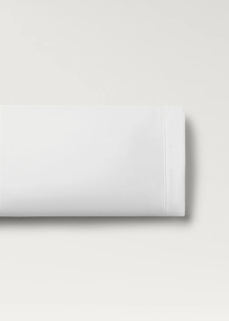 500-thread count cotton percale pillowcase with rounded piping detail 45x110 cm